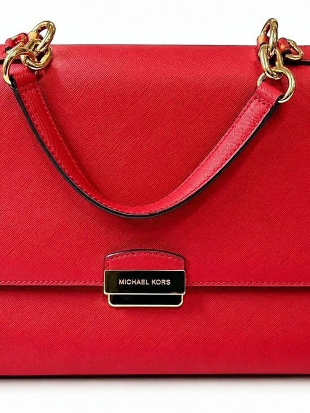 Michael Kors Red Shoulder Bag with Gold-Tone Hardware